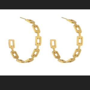Stainless Steel 18K Gold Plated Hoop Earrings